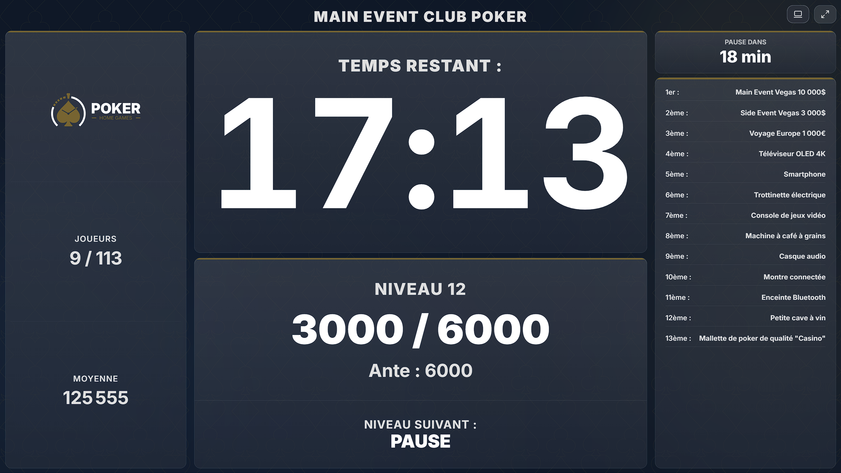 Interface du mode Payout par lots pour clubs associatifs