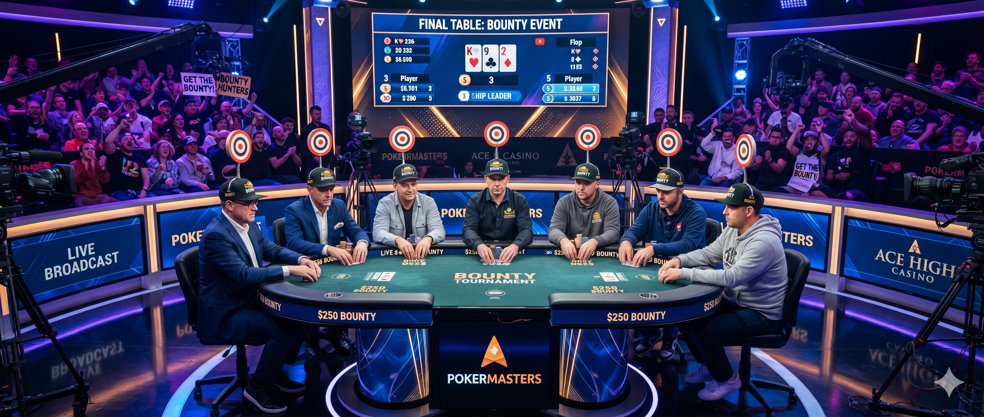 Un joueur remportant une prime d'élimination à une table de poker